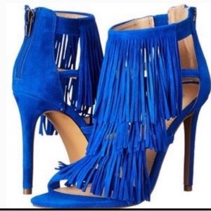 Steve Madden fringly blue suede